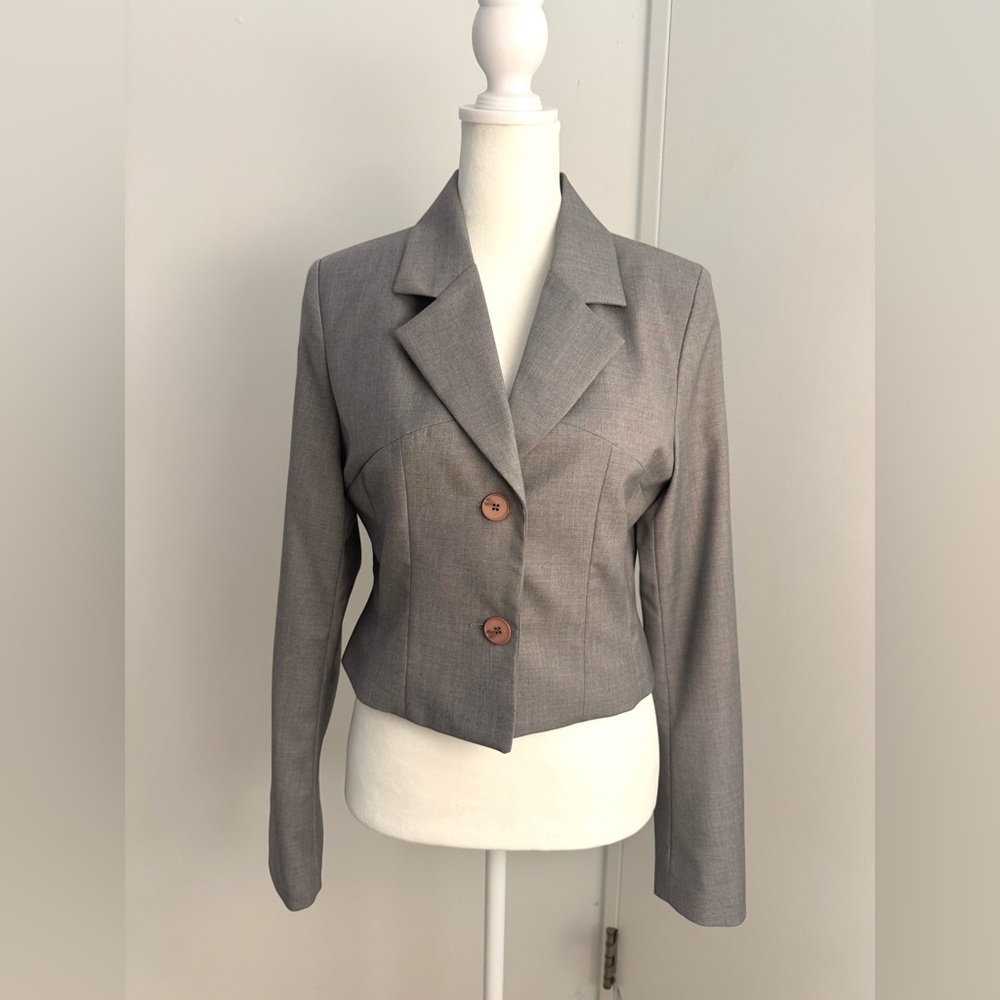 W Concept Gray Cropped Blazer S
